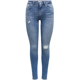 ONLY Damen Onlpower Life Mid Push Sk Dt Rea264 Noos Jeans, Medium Blue Denim, L / 30L EU
