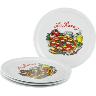 CreaTable Pizzateller 30 cm mehrfarbig 4er Set