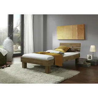 Mid.you Futonbett , Eichefarben , Holz , Eiche , vollmassiv , Höhe ca. 30 cm , 90x200 cm , für Rollrost geeignet, in verschiedenen Größen erhältlich, für Lattenrost geeignet , Schlafzimmer, Betten, Einzelbetten