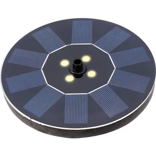 LED Solar Springbrunnen Fontäne 16x3cm Kunststoff Schwarz / Warmweiß - Schwarz