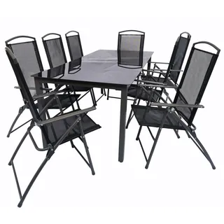 VCM Gartenmöbel Set 9-tlg. Grau