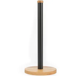 Salter Toronto Küchenrollenhalter, freistehend, Akazienholz, Schwarz | Tischständer, für Standard-Küchenrollen, abwischbare Oberfläche, rostbeständige Holzkonstruktion, klassisches Design