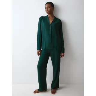 Triumph Schlafanzug "Amourette Jacquard PW" 2 elegant und weich, teal grün