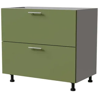 Feldmann-Küchen Schubladenschrank Brerra 90 x 50 x 82 cm Grün/Grau