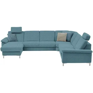 Dieter Knoll Wohnlandschaft , Blau , Textil , Uni , U-Form , 333x265 cm , Goldenes M , Typenauswahl, Fußauswahl, Stoffauswahl, Sitzqualitäten, seitenverkehrt erhältlich, Bettfunktion erhältlich, Hocker erhältlich, Rückenfutter, individuell planbar , Wohnzimmer, Sofas & Couches, Wohnlandschaften, Wohnlandschaften in U-Form