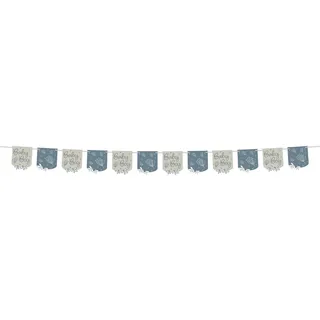 Folat Wimpelkette Baby Shower 6 m Blau/Weiß