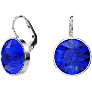 Swarovski Bella Drop-Ohrhänger, Rundschliff, Blau, Rhodiniert