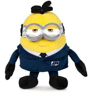 Famosa Softies 760024513 New Minions, AVL-Kostüm aus dem Film Despicable Me 4, Minion-Spielzeug mit glänzendem Stoff und weicher Füllung, für Kinder ab 0 Jahren