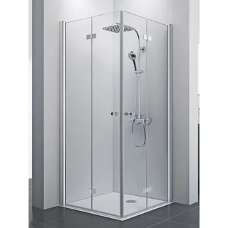 Breuer Eckeinstieg Drehfalttür Elana 8 Silber Matt Klarglas 90 x 90 cm