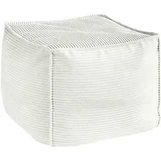 Hom`in Pouf , Weiß , Textil , Füllung: Styroporkugeln , 66x40x66 cm , Blauer Engel, Goldenes M, Oeko-Tex® Standard 100, DGM-Klimapakt , Indoor , Wohnzimmer, Sessel, Hocker & Hockerbänke, Poufs