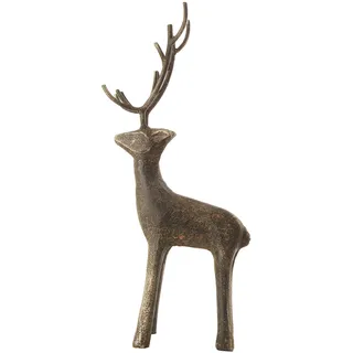 Creative Co-Op Hirsch Figuren und Figuren stehend aus Gusseisen, schwarz