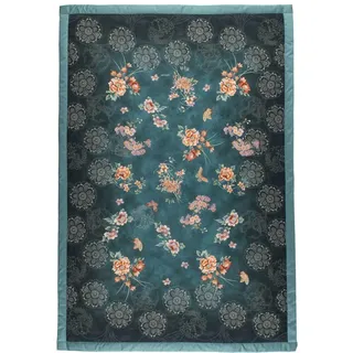 BASSETTI ESPERIDI Plaid aus 100% Baumwolle in der Farbe Petrol B1, Maße: 135X190 cm - 9333427