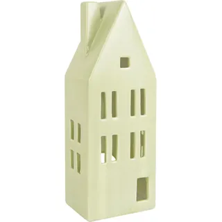 Teelicht-Haus Keramik 26 cm x 9,5 cm x 7 cm Grün