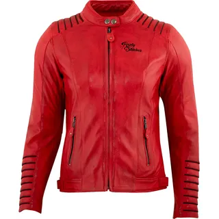 Rusty Stitches Amanda, Lederjacke Damen - Rot/Schwarz / 44
