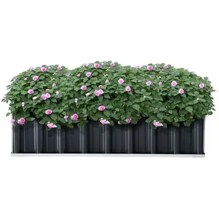 [en.casa] Pflanzbeet Zevenaar 118 x 90 x 30 cm Anthrazitgrau