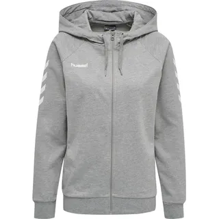 hummel GO Cotton Zip Hoodie Kapuzenpullover, Grey Melange, XL