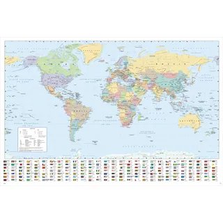 GB eye - Harper Collins Poster Maxi Weltkarte 21 Französisch (91,5 x 61 cm)