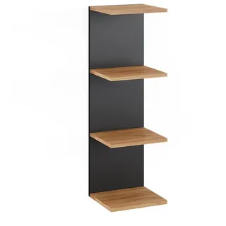 Vicco Wandregal Paolo Anthrazit 30 x 95 cm , Anthrazit, Honigeiche , Holzwerkstoff , 4 Fächer , Rechteckig , 30x95x28 cm , Wohnzimmer, Regale, Wandregale