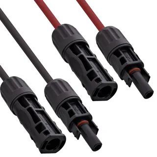 InLine Solarkabel Verlängerungs-Set, inkl. Solarstecker, 4mm2 schwarz/rot, 1m, - Schwarz, Rot