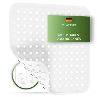 SilverRack Duschmatte rutschfest 53x53 cm (Weiß RAUTEN) - Antirutschmatte für Kinder - Badematte maschinenwaschbar u. schimmelresistent