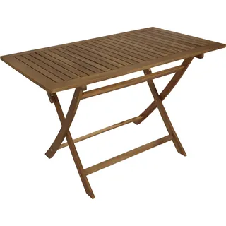 DEGAMO Gartentisch Klapptisch Esstisch Holztisch TOBAGO 70x120cm rechteckig, Akazie geölt - Braun