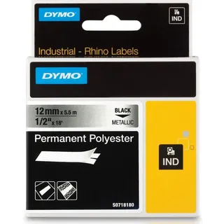 Dymo Original Farbband Polyester permanent schwarz auf silber 18761