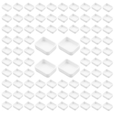 WANDIC Leere Aquarellfarben-Pfannen, 100 Stück weiße 1 ml Farbpfannen, Kunststoff-Farbdosen für DIY Aquarellöle Aquarellpfannen Ersatz