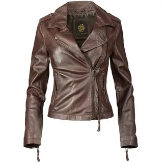 Apple of Eden Lederjacke "Apple of Eden Lederjacke AOE-102" ohne Kapuze aus weichem Leder, braun