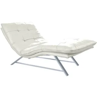 W.Schillig Relaxliege daily dreams Leder 95 x 91 x 170 cm Weiß mit Kissen