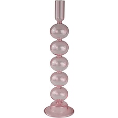 Bild Kerzenleuchter »Stabkerzenhalter aus Glas«, (Set, 2 St.), Höhe ca. 30 cm, rosa