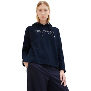 TOM TAILOR Damen 1039791 Hoodie mit Schriftzug, 10668-sky Captain Blue, M