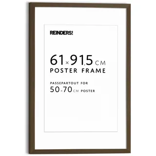 Reinders! REINDERS Bilderrahmen Poster 61x91,5cm, mit Passe-partout 50x70cm Walnuß