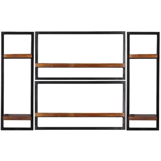 SIT Möbel Panama Wandregal 125 x 25 x 75 cm Schwarz