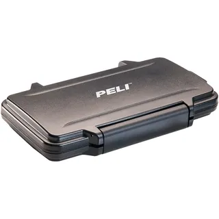 Peli 0965 Speicherkartenbox für CFexpress- und/oder XQD-Karten, Wasser- und staubdicht, 0,1L Fassungsvermögen, Made in USA, stoßdämpfender Einsatz, Farbe: Schwarz, 009650-0100-110E