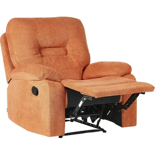 BELIANI Sessel Orange Stoffbezug Manuell Verstellbar mit Liegefunktion Fußteil Armlehnen Modern Wohnzimmer Arbeitszimmer Fernsehsessel Relaxsessel - Orange