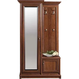 Garderobe mit Spiegel Kastanie LEFT 120 SONATA - Braun