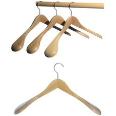 Hagspiel Kleiderbügel aus Holz, Schulterbügel aus Buchenholz, Made in Austria (EU) (5 St. Natur lackiert)
