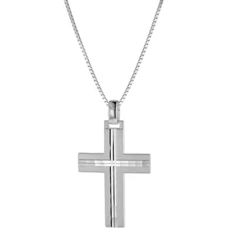 trendor 08803 Kreuz mit Halskette für Männer 925 Silber 60 cm
