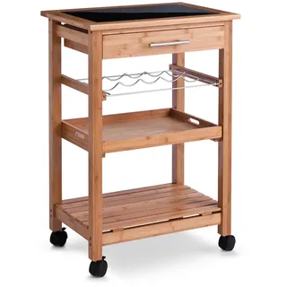 Zeller Küchenrollwagen Bamboo/Glas-Top (13778)