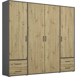 Rauch »Kleiderschrank Schrank Garderobe Wäscheschrank VOYAGER« in 3 verschiedenen Ausstattungen BASIC/CLASSIC/PREMIUM, moderne Griffe in Graumetallic mit Außenschubkästen MADE IN GERMANY