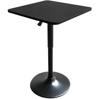 Happy Garden Quadratischer Bartisch in Weiß und Chrom Luke. Bartisch in der Höhe verstellbar. Weißer Stehtisch mit mattem Schwarz.