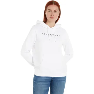 Tommy Jeans Damen Hoodie Regular Fit mit Kapuze, Weiß (White), XXS