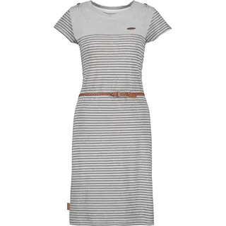 Blusenkleid ALIFE & KICKIN, Damen, Gr. XS, Normalgrößen, grau (cloudy melange), 60% Baumwolle, 40% Polyester, Rundhals, Kleider Blusenkleid