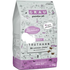 GRAU – das Original – Trockenfutter für Hunde - Truthahn, 1er Pack (1 x 12 kg), getreidefrei, für aktive, erwachsene Hunde