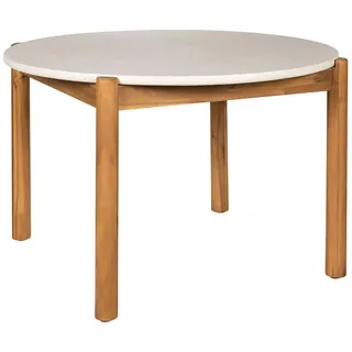 VCM Terracina Gartentisch Ø 120 x 76 cm Braun/Weiß