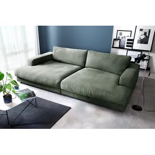 KAWOLA Big-Sofa Polyester 3-Sitzer Olivgrün