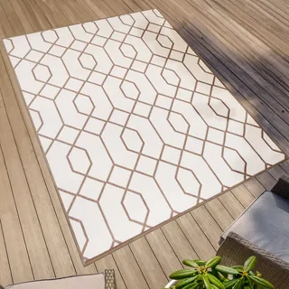 Primaflor-Ideen in Textil Teppich »Outdoorteppich REVERSO - Geo River« rechteckig 5 mm Höhe Wendeteppich, modernes Design, In- und Outdoor geeignet, wasserfest, braun