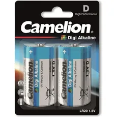 Camelion Batterie Camelion Digi Alkaline Mono D LR20 (2 St.) (D), Batterien + Akkus
