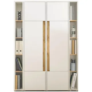 furn.design Aktenschrank 140 x 40 x 200 cm grau/weiß