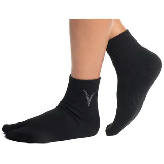 V-Toe Black Solid Wool Warm Flip-Flop Big Toe Tabi Outdoor Indoor Stylish Hiking Or Casual Men, Womens, Girls Or Boys Socks